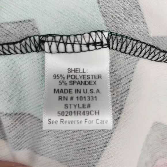 NWT Charlotte Russe Colorful Chevron Peplum Blouse Top L - Maroon Blue Tan Black - Picture 4 of 8